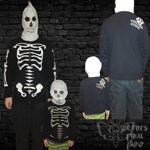 Volcom GLOW in DARK zip up skeleton mask hoodie 2 4 sweatshirt hooded toddler